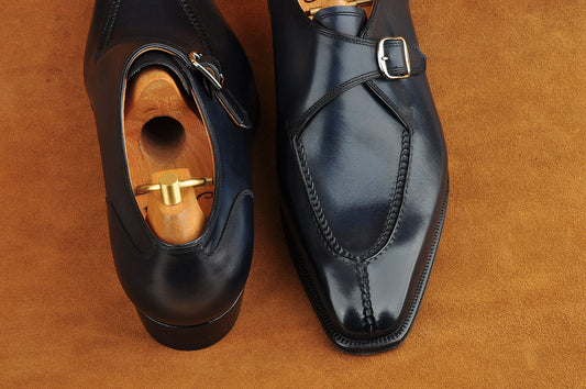 Hand-Sewn Monk Strap in Blue