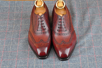 Balmoral Oxford in Embossed Oxblood