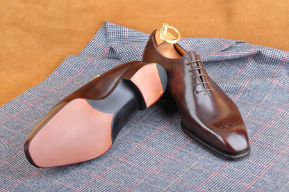 Wholecut Oxford in Museum Calf Brown
