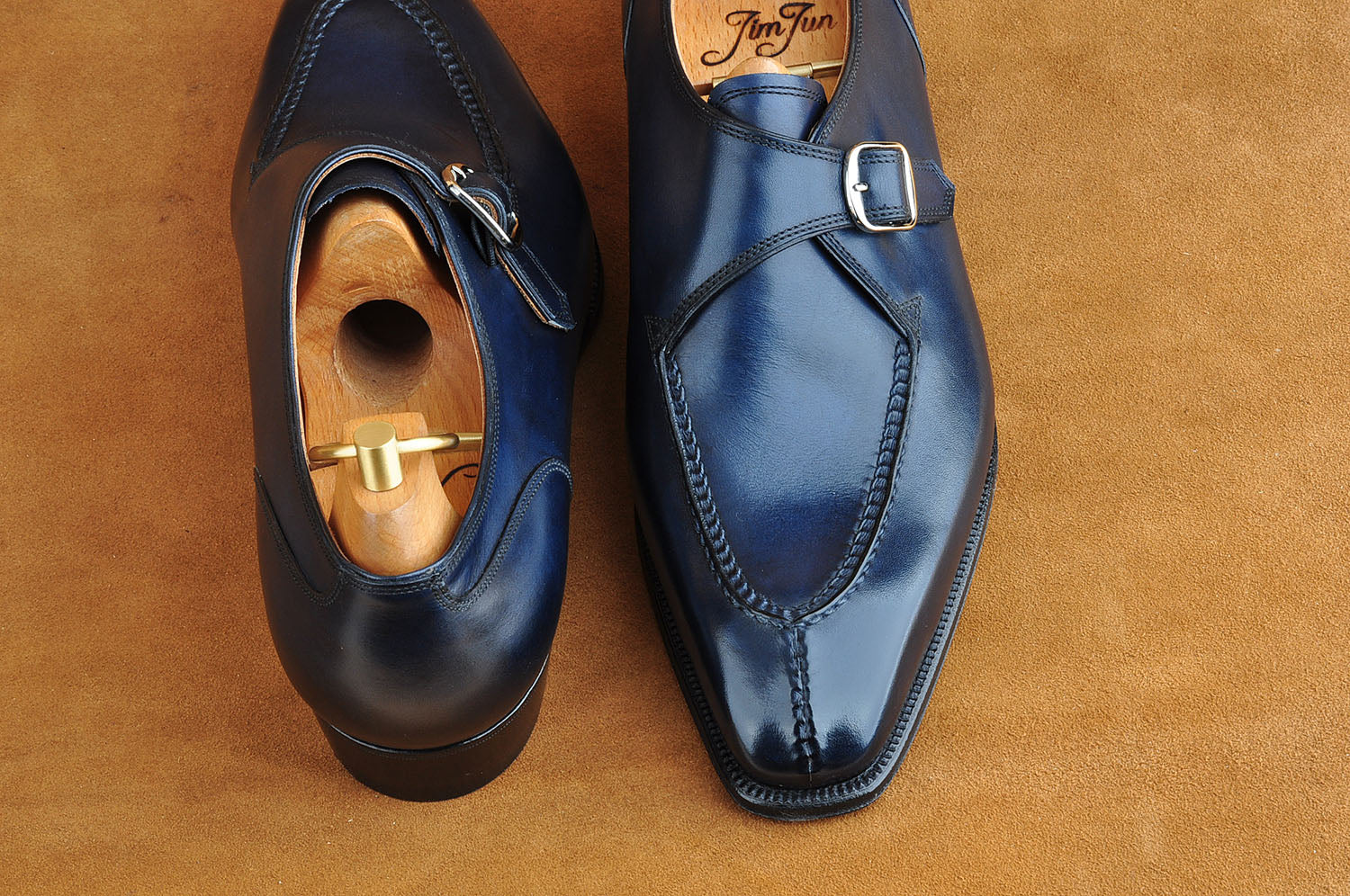 Hand-Sewn Monk Strap in Blue
