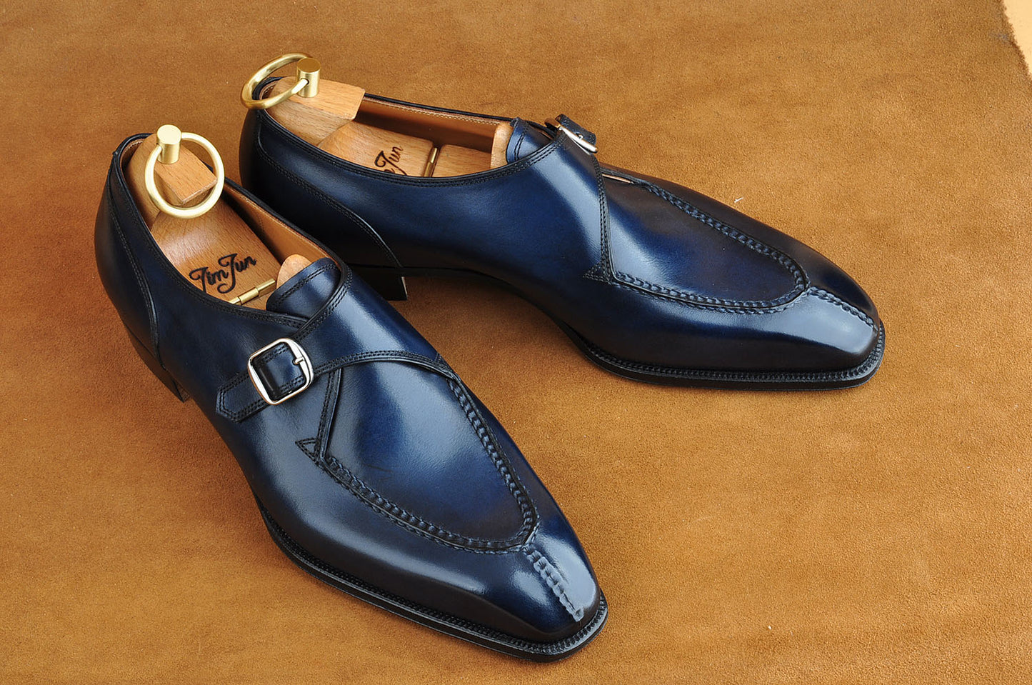 Hand-Sewn Monk Strap in Blue