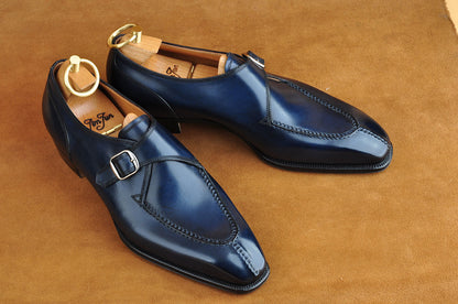 Hand-Sewn Monk Strap in Blue