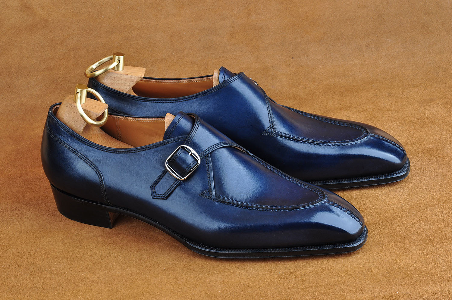 Hand-Sewn Monk Strap in Blue